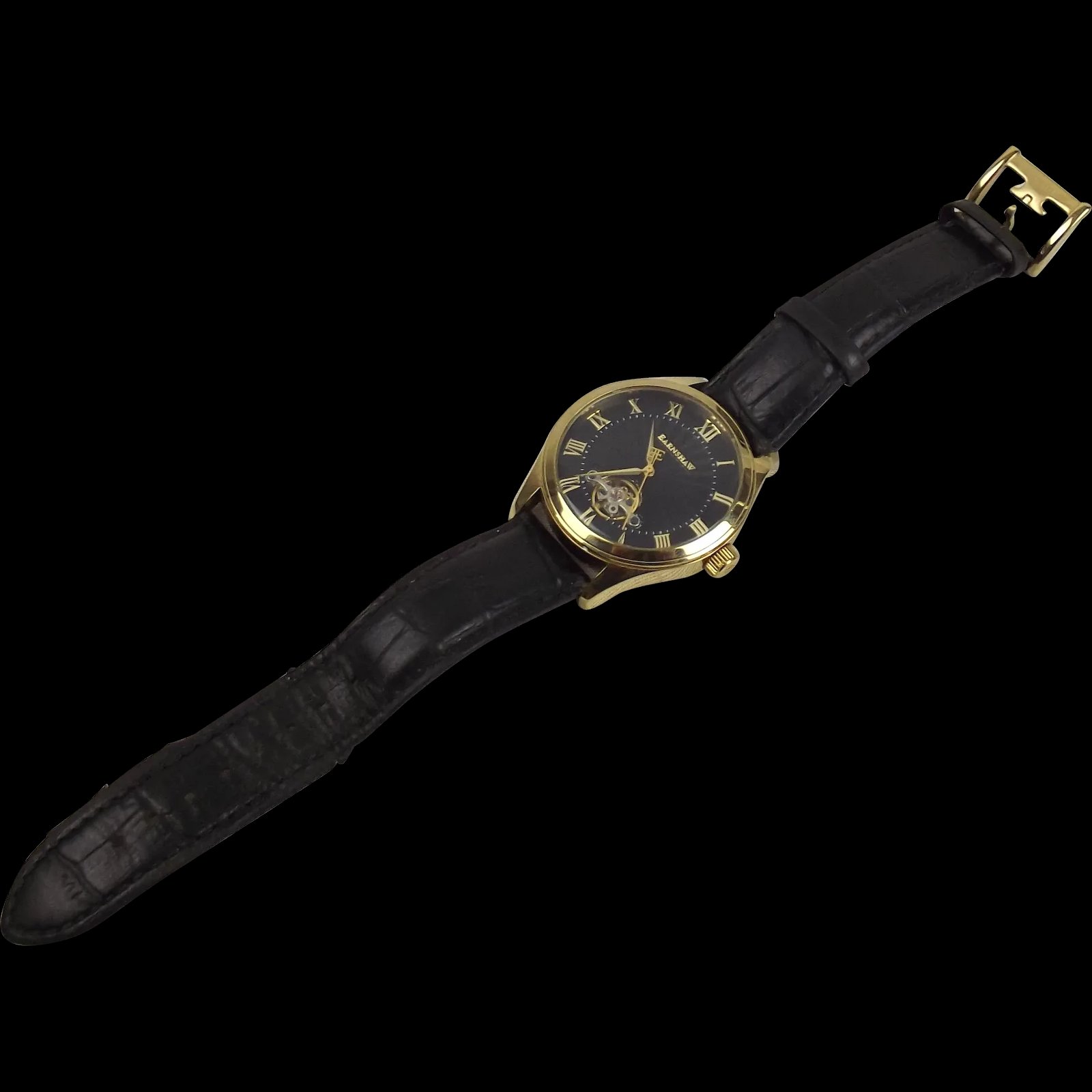 Gents Gold Plated Earnshaw Wrist Watch