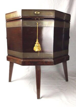 Georgian Antique Brass Bound Mahogany Wine Cooler