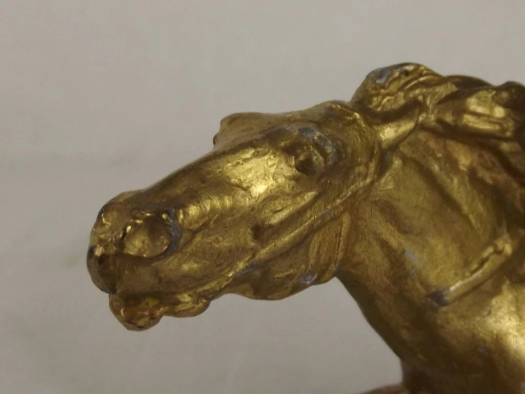 Gilt Spelter Figure Of A Dashing Cavalryman After Vasily Chapaev - Image 8