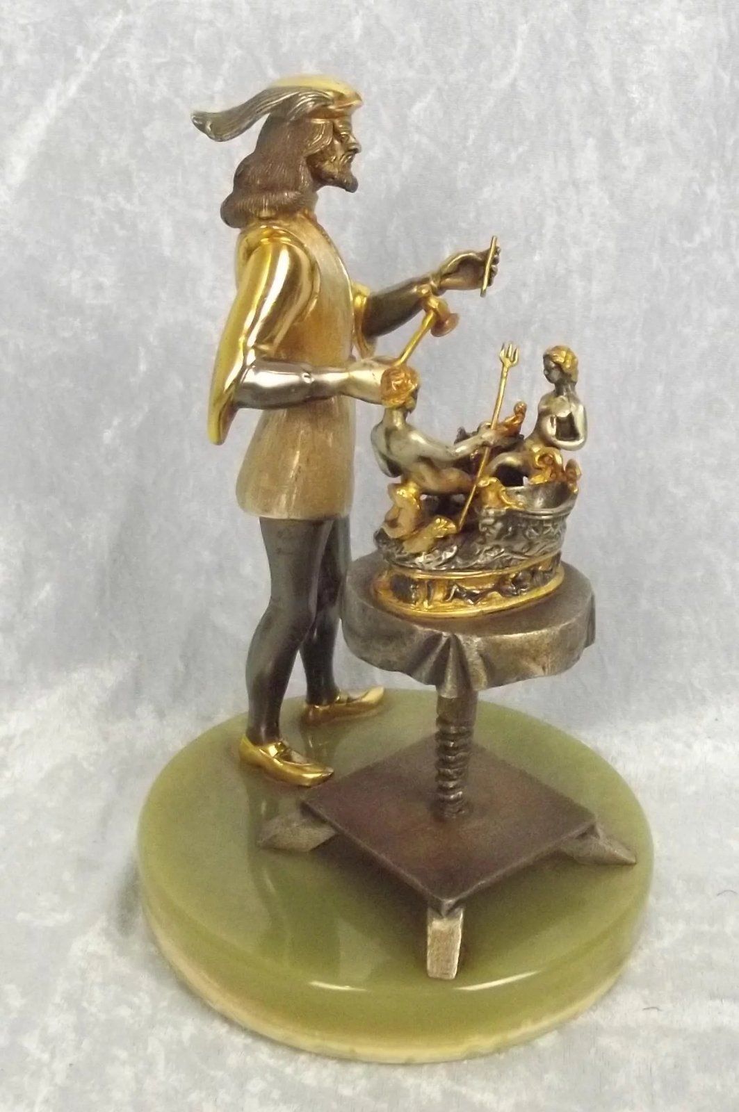 Gippe Vasari Silver & Gold Gilt Bronze Italian Statue Sculptor Figurine - Image 2