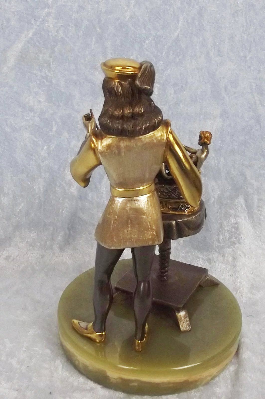Gippe Vasari Silver & Gold Gilt Bronze Italian Statue Sculptor Figurine - Image 4