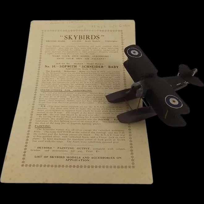 Givejoy Toys Skybirds 1/72nd Scale Aircraft Series Model No 10 Sopwith Schneider