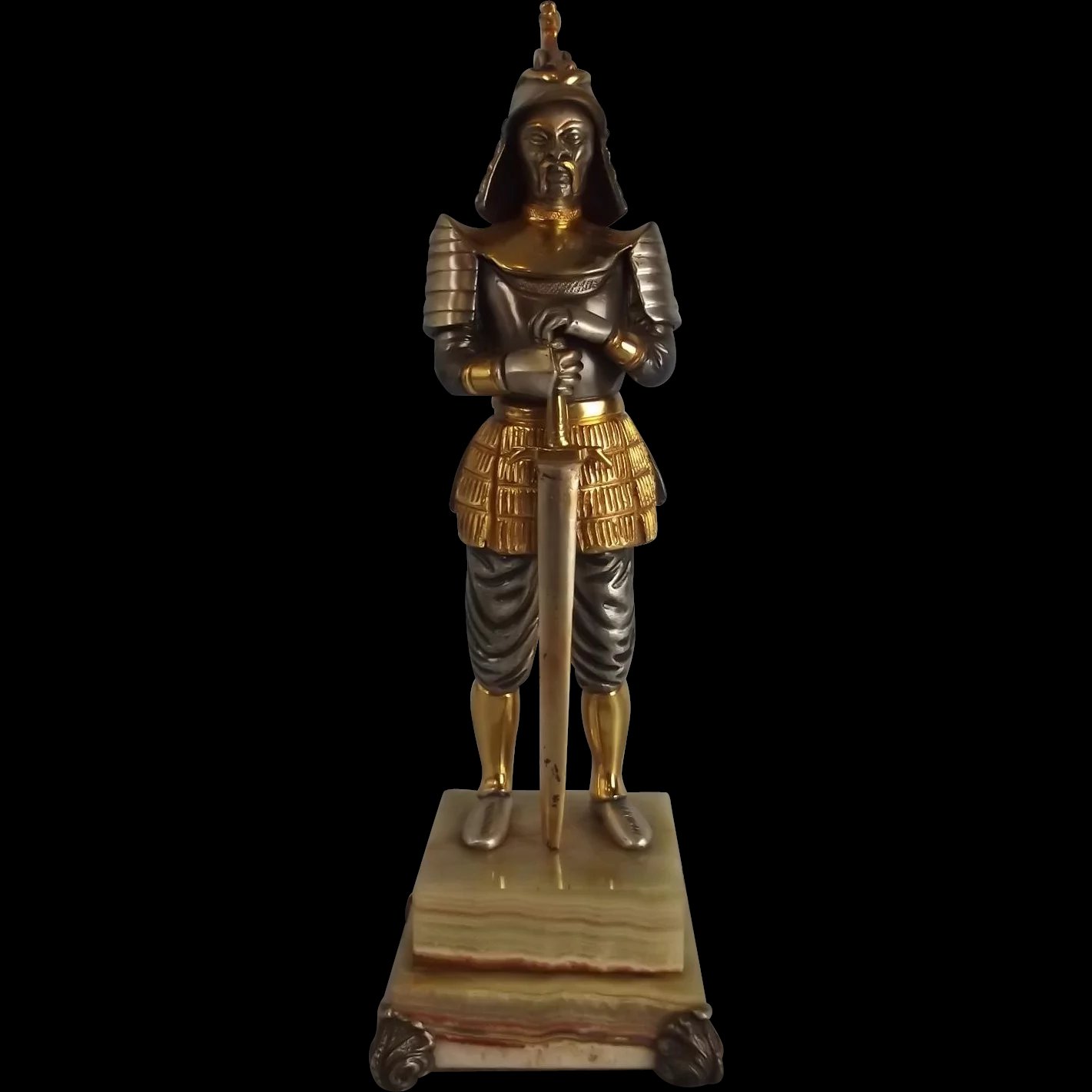 Gold & Silver Gilt Bronze Gippe Vasari Figure Of A Mongol Warrior