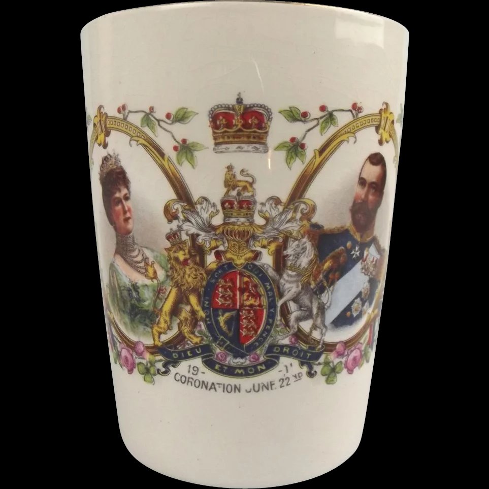Gosport King George V Coronation Porcelain Beaker 1911