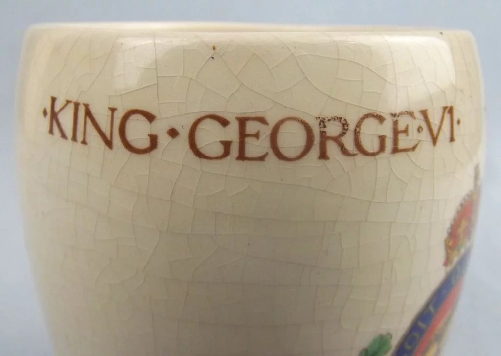 Gosport King George VI & Queen Elizabeth Coronation Porcelain Beaker 1937 #1 - Image 6