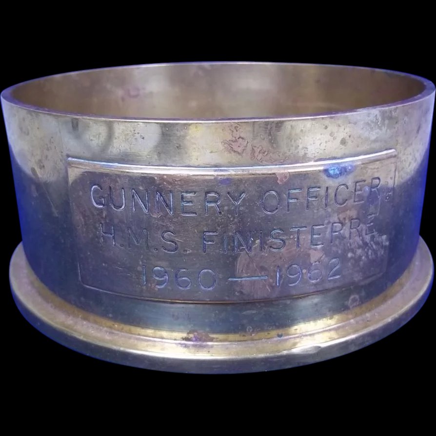 H.M.S Finisterre Gunnery Officer Presentation Piece 1960-62 Battle Class Destroyer