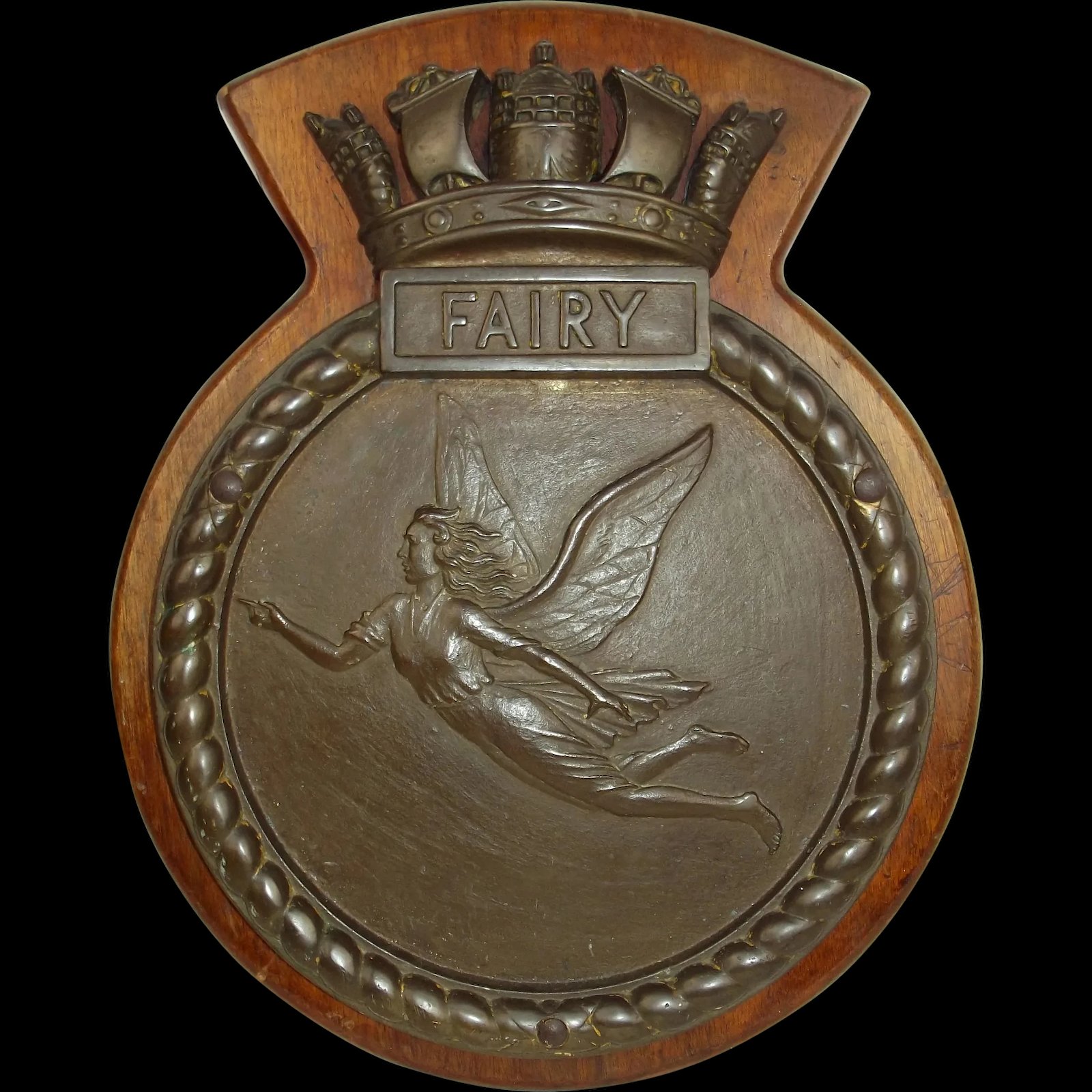 HMS Fairy (J403) Bronze Bridge Badge c1944