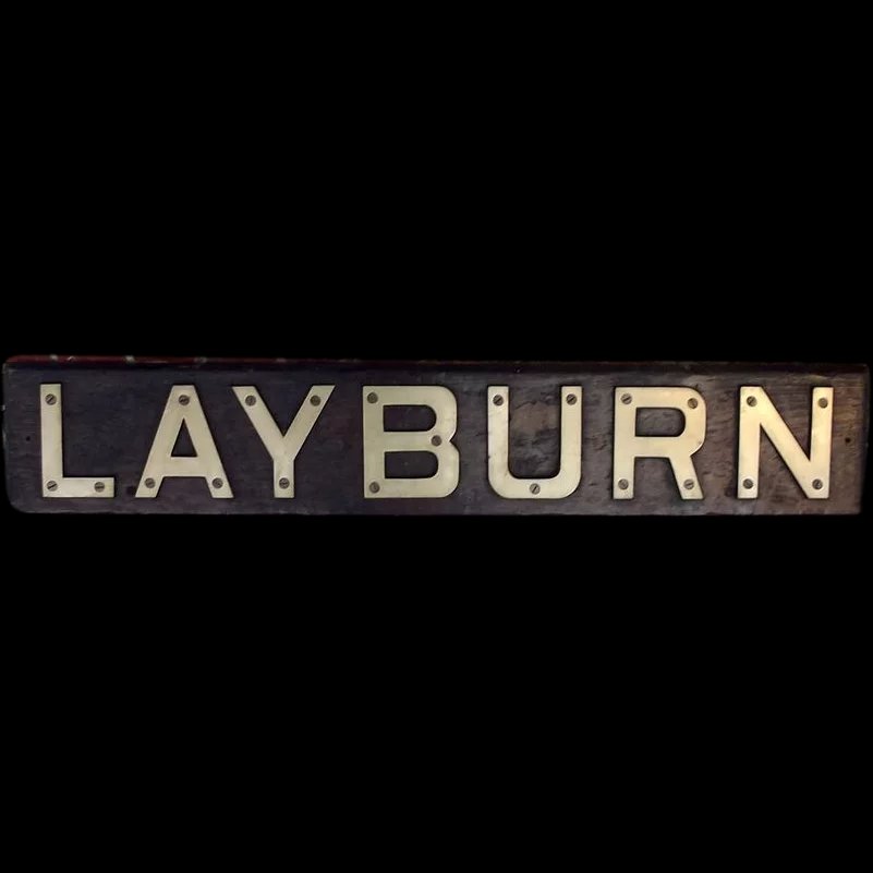 HMS Layburn Name Board - Lay Class Boom Defence Vessel