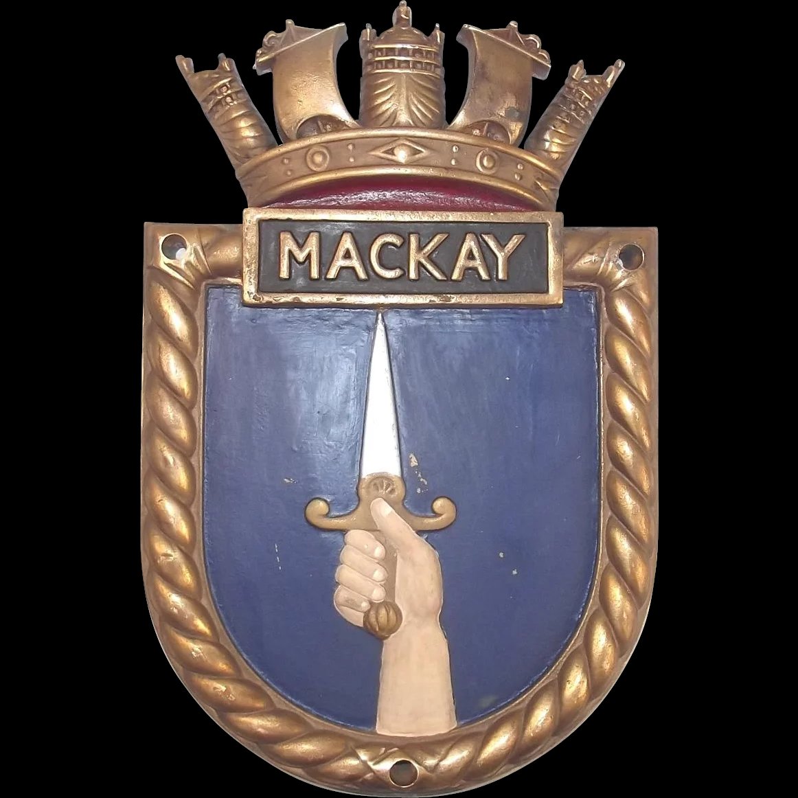 HMS Mackay, Ships Crest – Bronze Copy Screen Badge