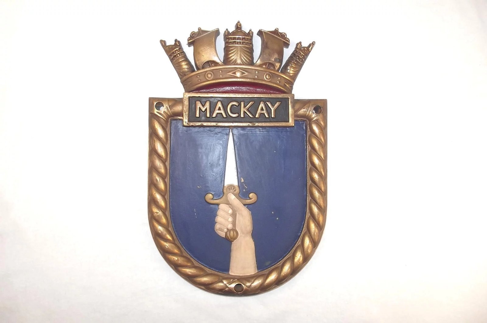 HMS Mackay, Ships Crest – Bronze Copy Screen Badge - Image 2