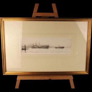 Harold Wyllie (1880-1975) Signed Framed Engraving - Old Hulks In The Harbour