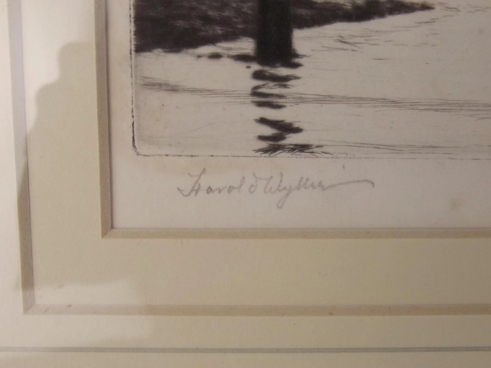Harold Wyllie (1880-1975) Signed Framed Engraving - Old Hulks In The Harbour - Image 8
