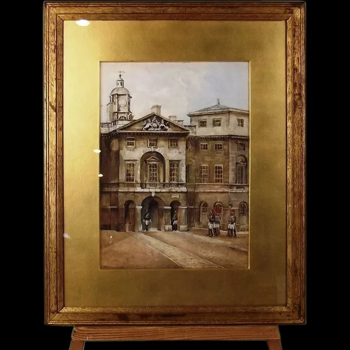 Horse Guards London - Watercolour Painting by Nora Davison - Signed