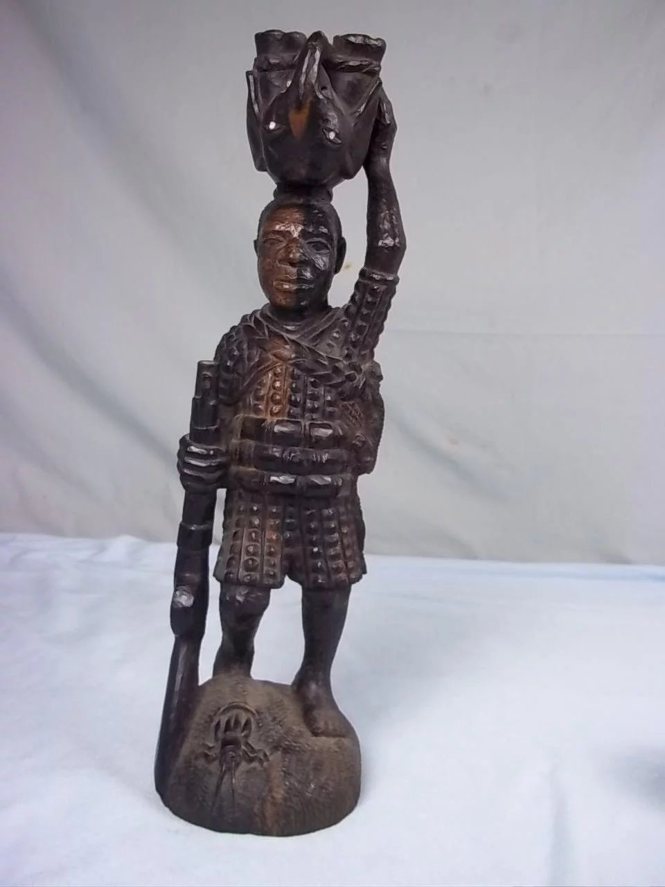 Hunting Figurine From Kenya Featuring Animals And A Flintlock C.1870 - Image 2