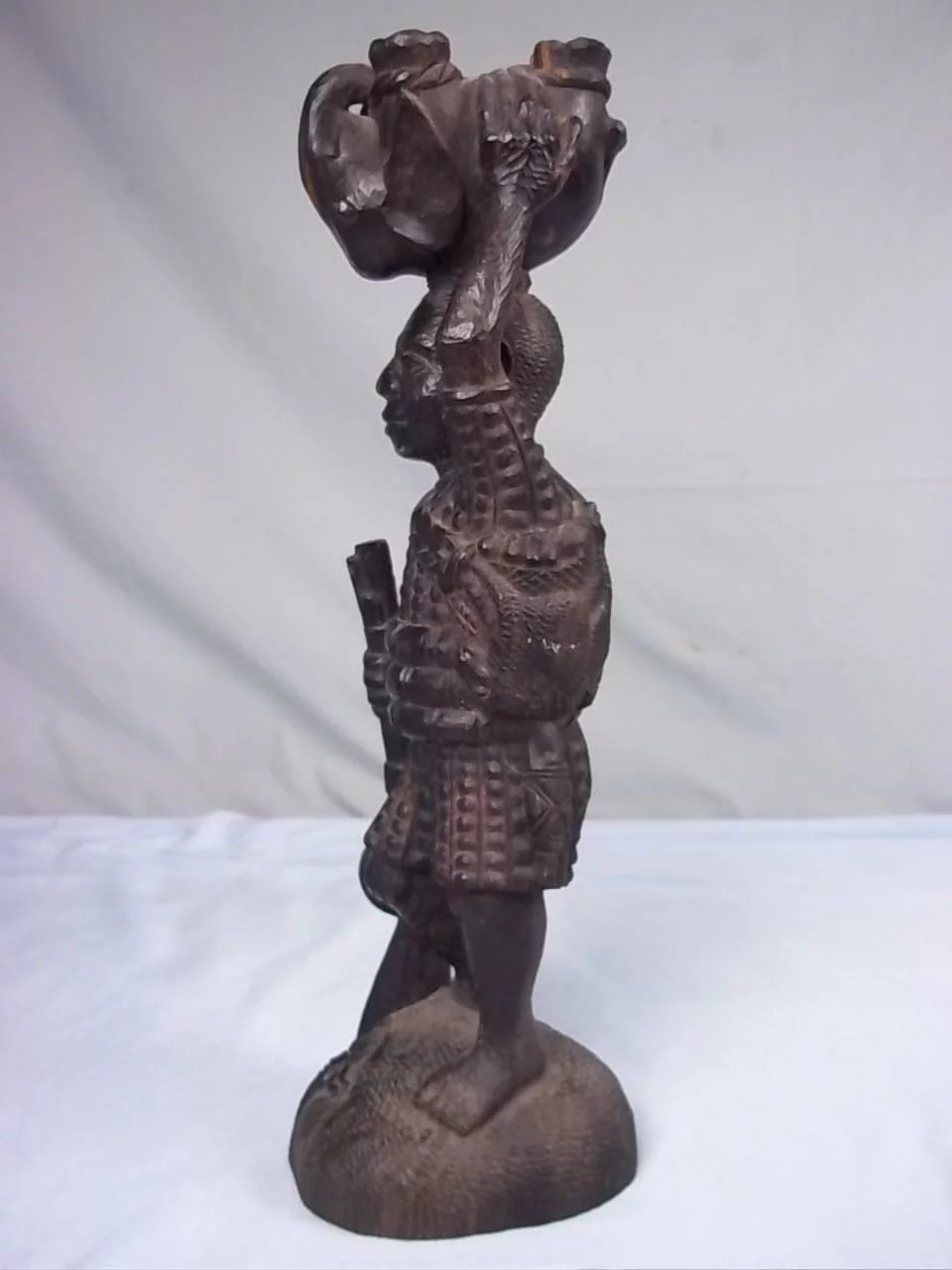 Hunting Figurine From Kenya Featuring Animals And A Flintlock C.1870 - Image 3