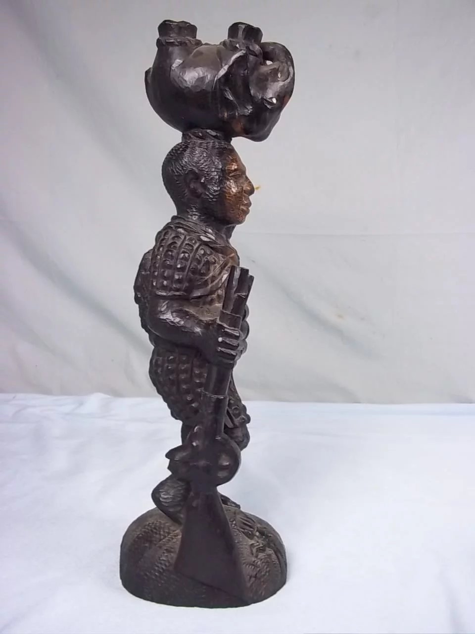 Hunting Figurine From Kenya Featuring Animals And A Flintlock C.1870 - Image 5