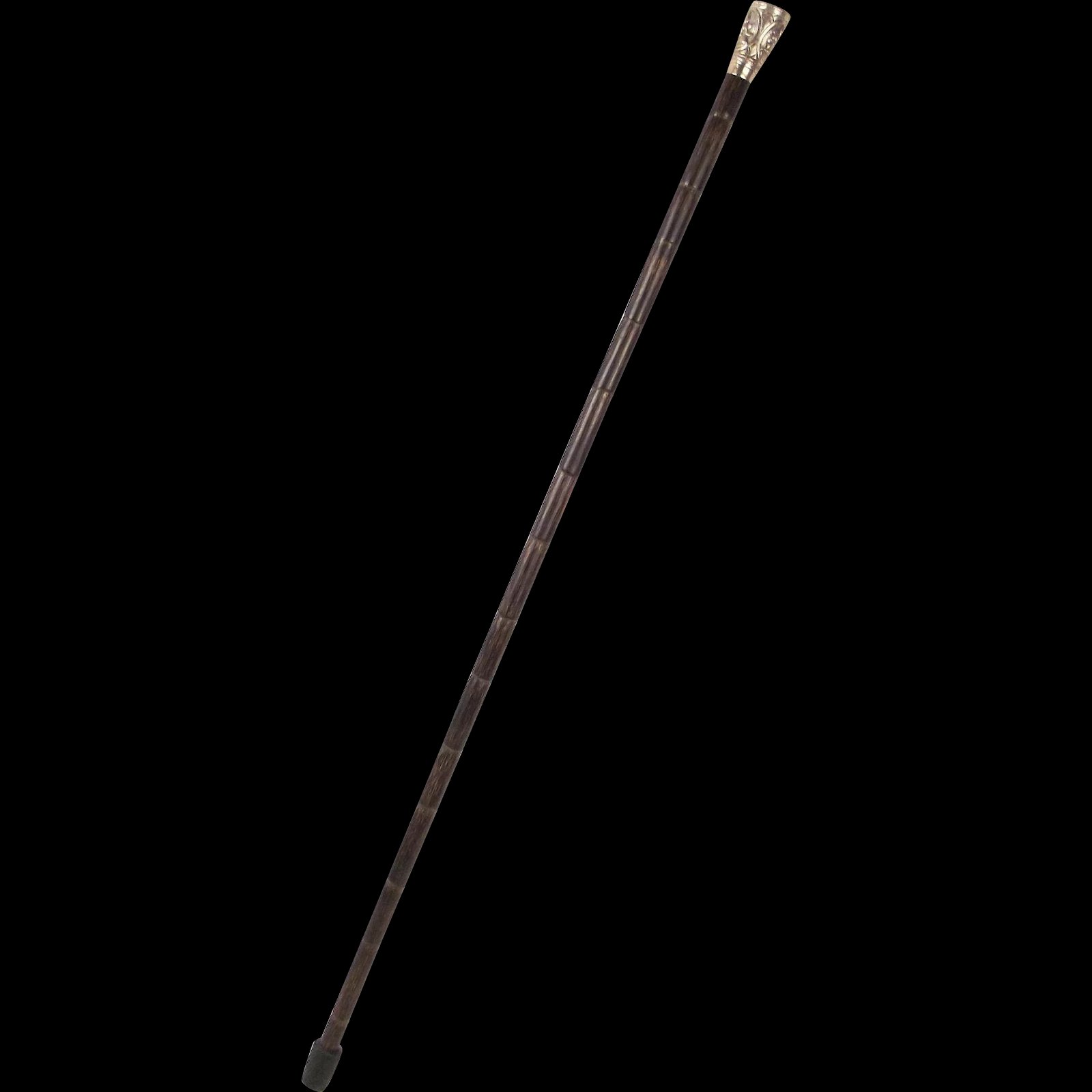 Indian Silver Capped Bamboo Walking Cane