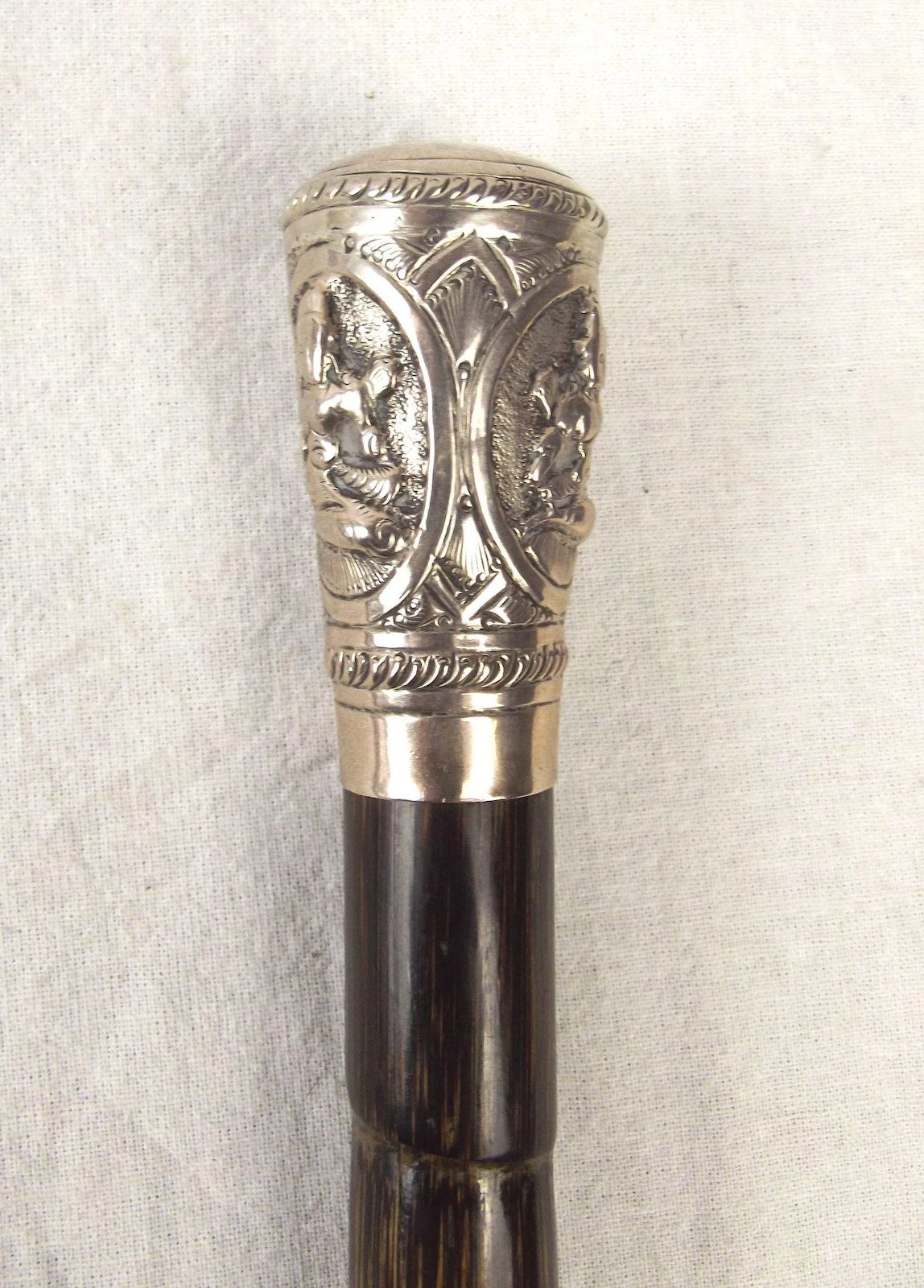 Indian Silver Capped Bamboo Walking Cane - Image 4