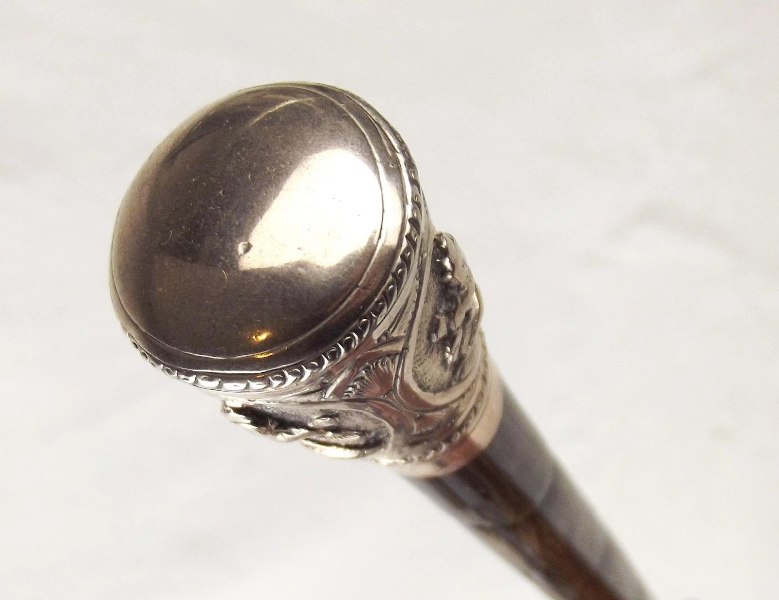 Indian Silver Capped Bamboo Walking Cane - Image 5