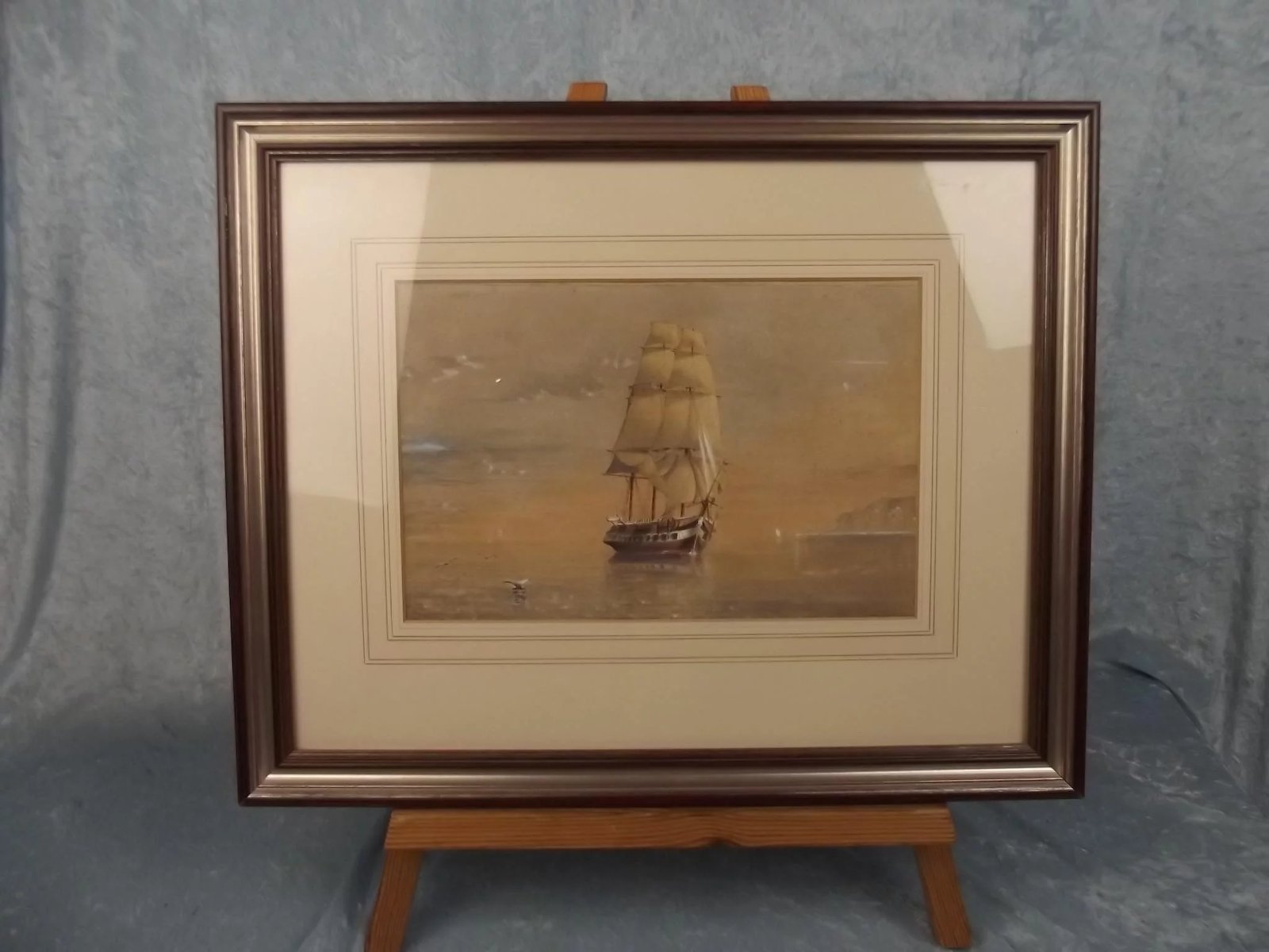 K. Browne Framed & Signed Watercolour Of A Sailing Ship - Image 2