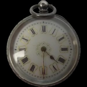 Ladies Swiss 87.5% JG Silver Pocket Watch Wind Up