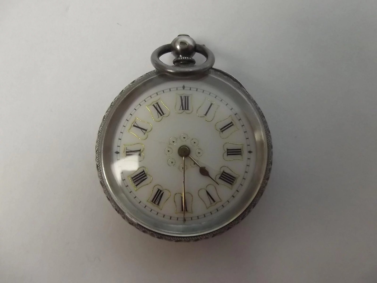 Ladies Swiss 87.5% JG Silver Pocket Watch Wind Up - Image 2