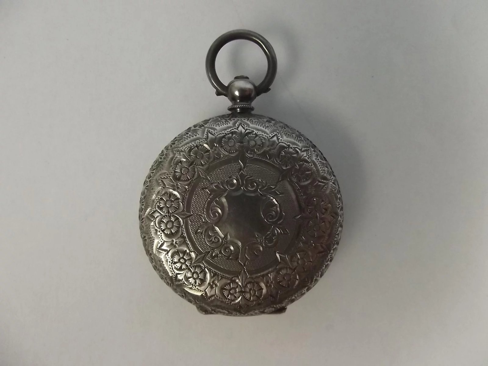 Ladies Swiss 87.5% JG Silver Pocket Watch Wind Up - Image 3