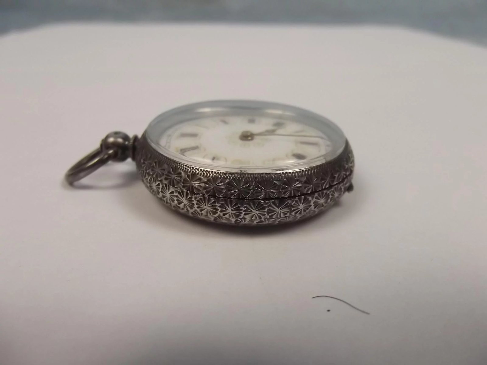 Ladies Swiss 87.5% JG Silver Pocket Watch Wind Up - Image 6