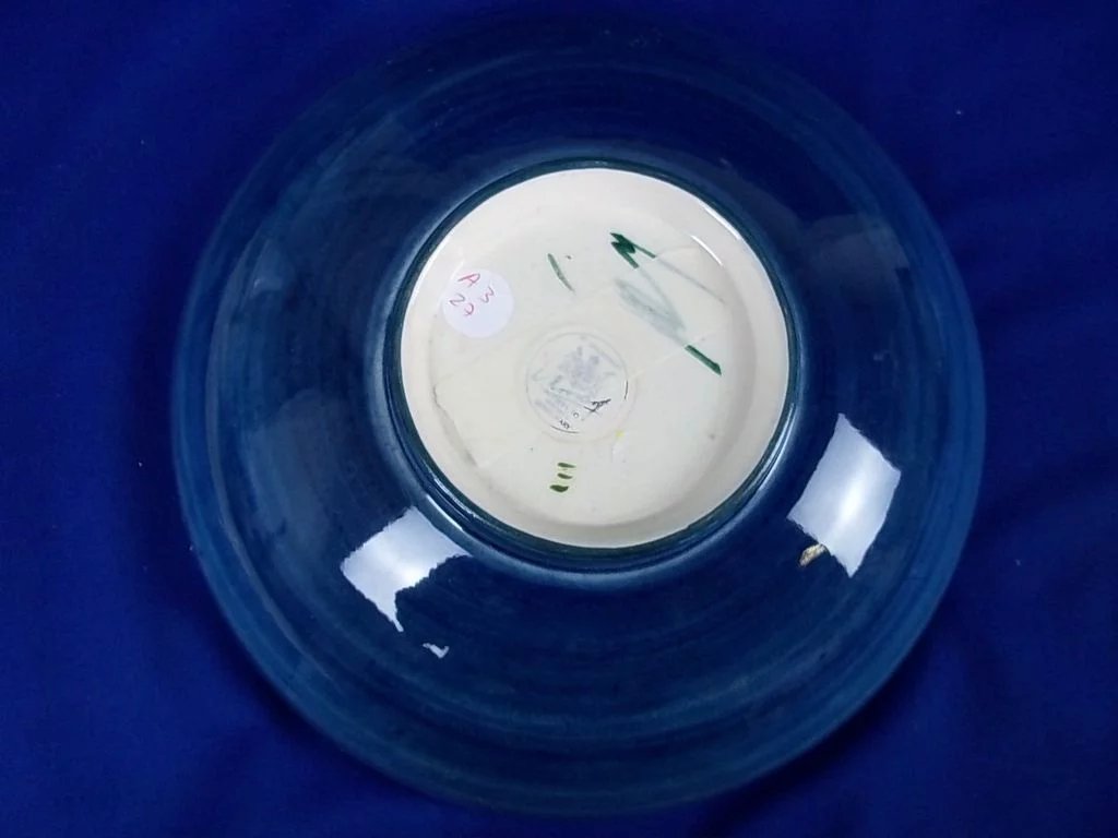 Large 10.5" Vintage Moorcroft Pedestal Bowl Clematis Pattern Royal Warrant Label - Image 3