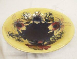 Large 1928-1936 William Moorcroft Shallow Bowl In The Freesia Pattern