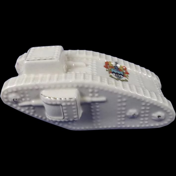 Large Arcadian Crested China Model Of A WW1 Tank, Southport