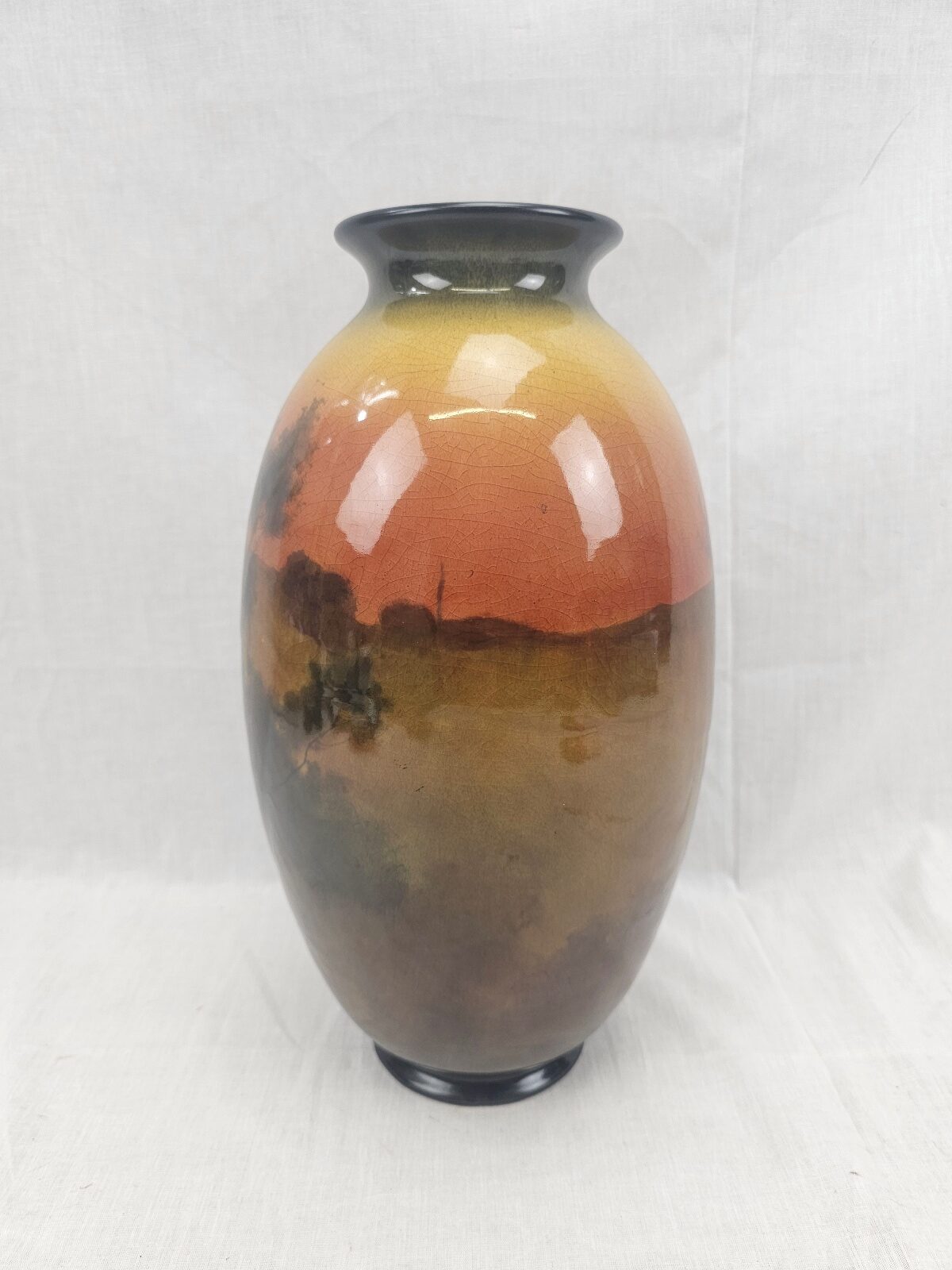 Large Doulton Flambe Vase With Shepherd And Sheep Landscape By C B Hopkins - Image 6
