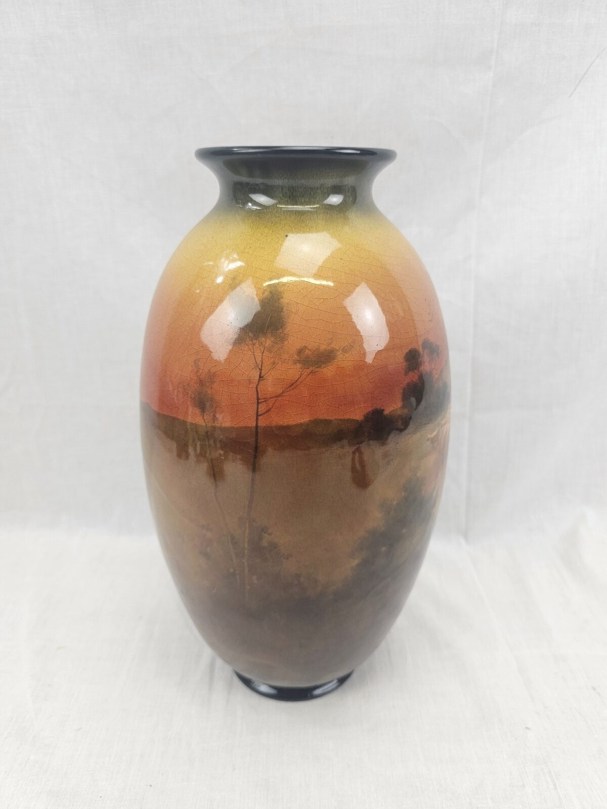 Large Doulton Flambe Vase With Shepherd And Sheep Landscape By C B Hopkins - Image 7