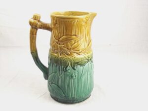 Large Majolica Bamboo Jug