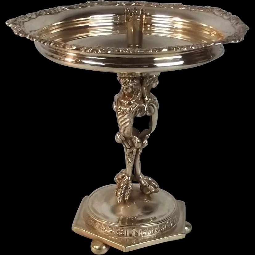 A Large Victorian Silver Plated Table Centrepiece With Candle Sconce