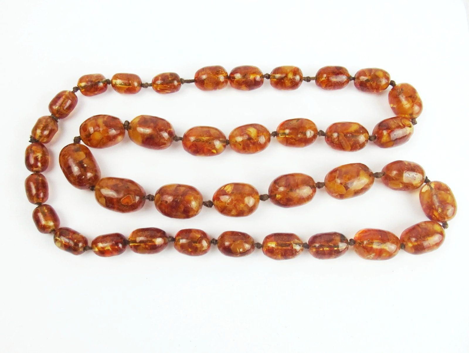 Large Vintage Amber Beaded Necklace c1920’s