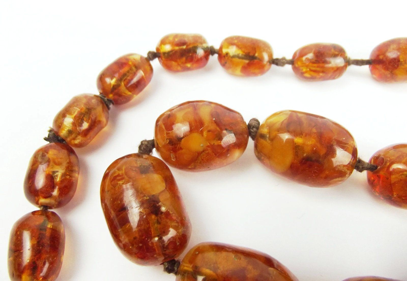 Large Vintage Amber Beaded Necklace c1920’s - Image 5