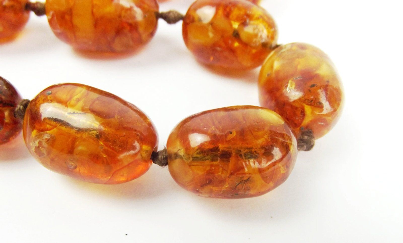 Large Vintage Amber Beaded Necklace c1920’s - Image 3