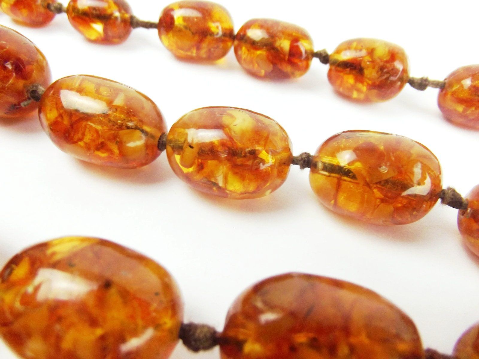 Large Vintage Amber Beaded Necklace c1920’s - Image 2