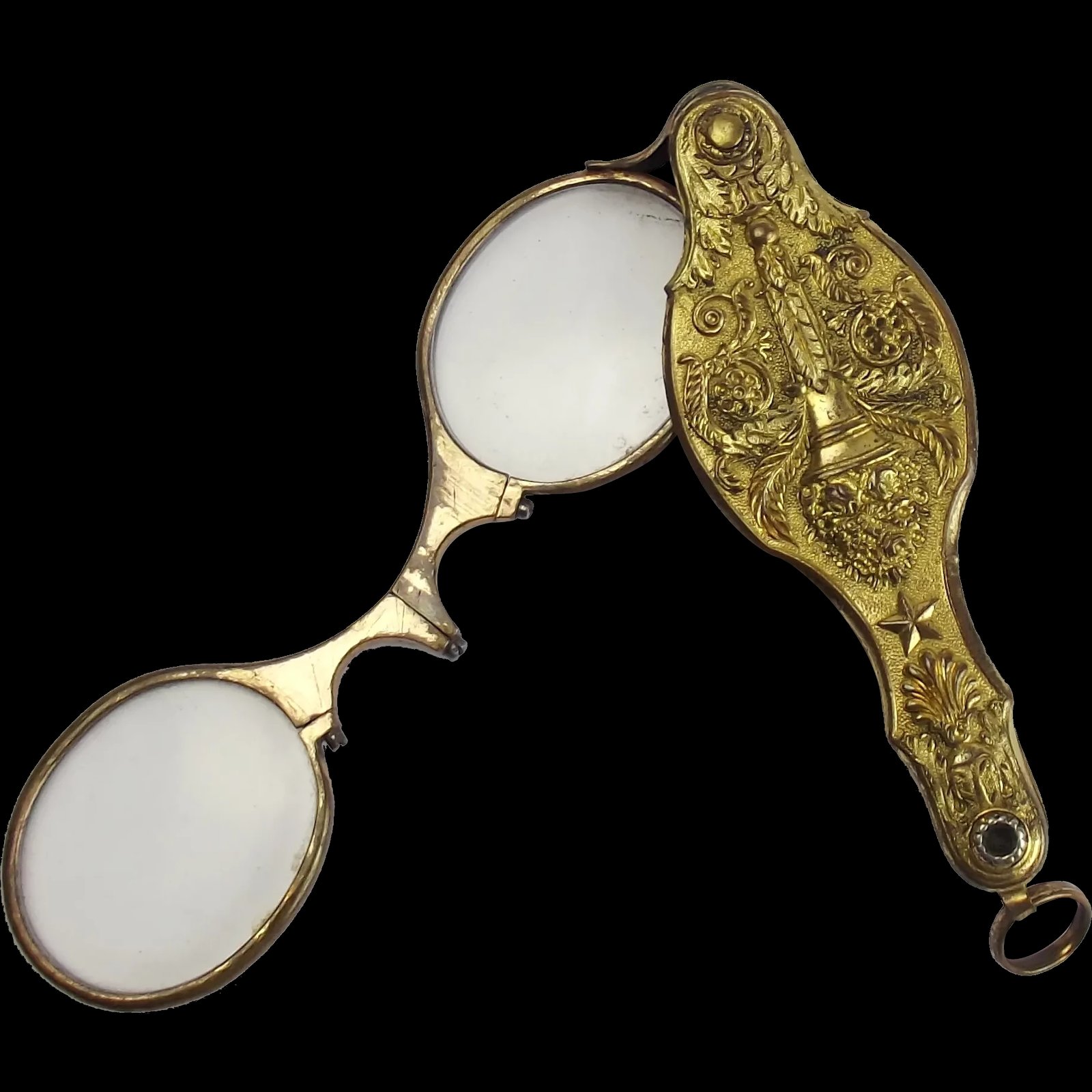 Late 19th Century Gilt Brass Folding Lorgnettes
