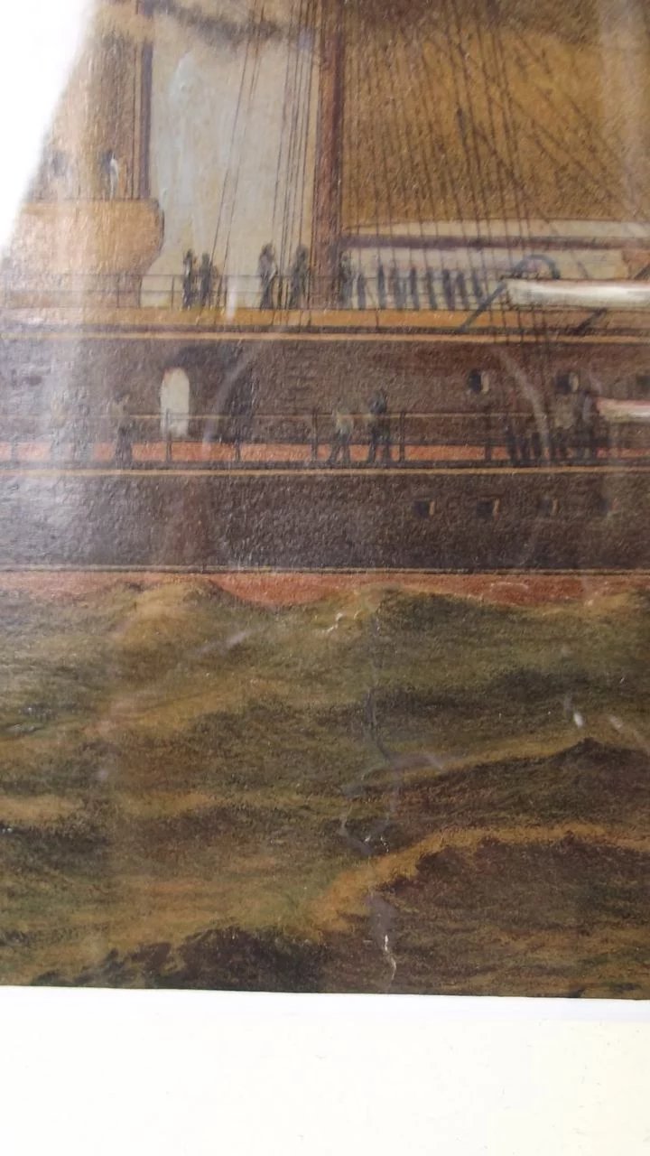 Late 19th Century Oil Of HMS Inflexible - Image 5