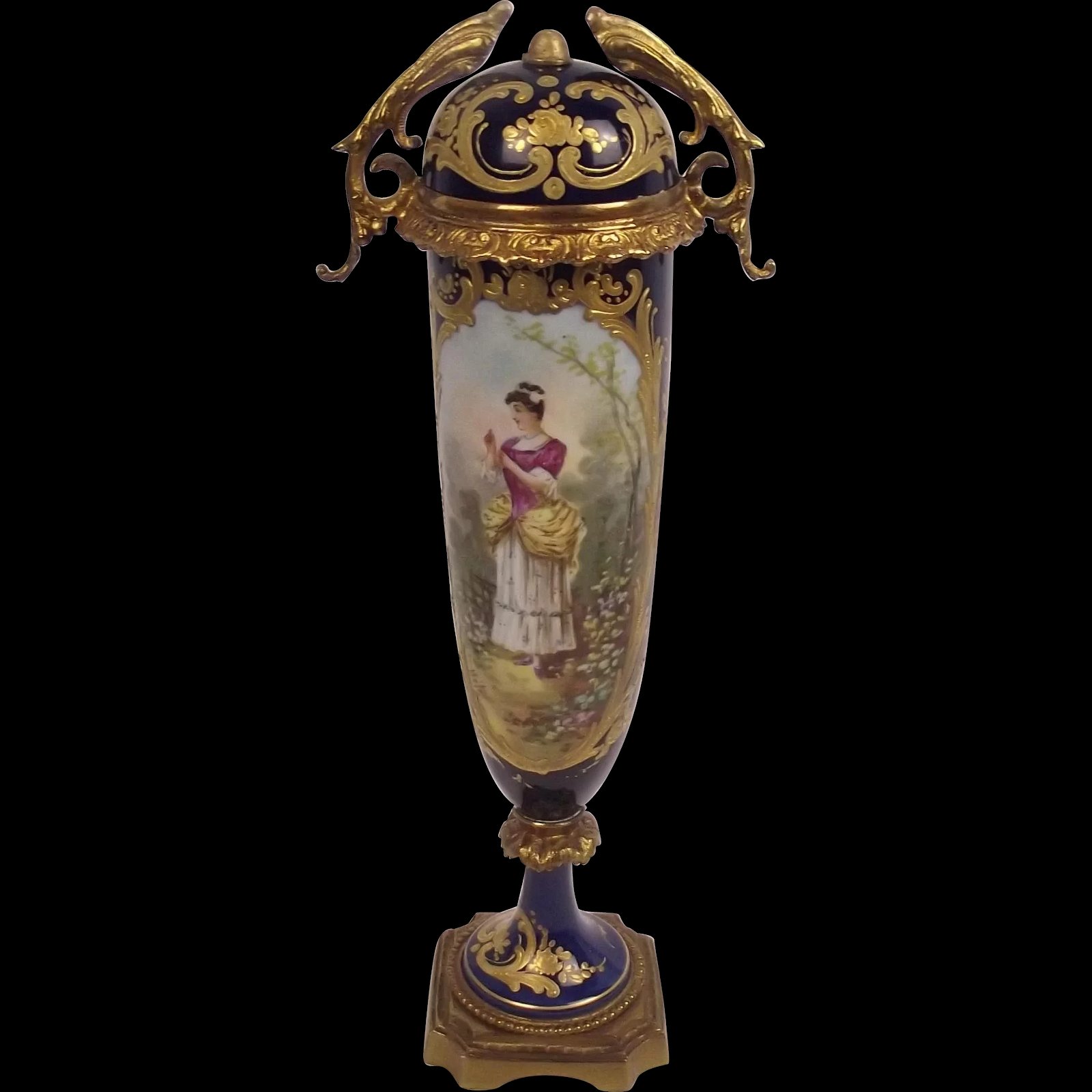 Late 19th Century Sèvres Cylindrical Vase With Cover