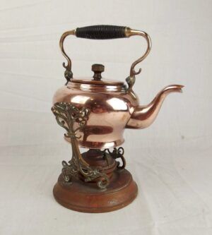 Late 19th Copper Spirit Kettle With Burner & Stand