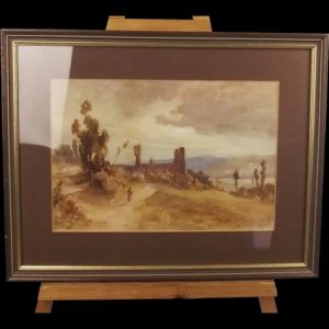 Late Victorian Abbey Of Furness Framed Watercolour