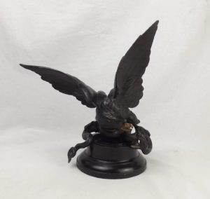 Late Victorian Antoine-Louis Barye Style Bronze Eagle & Snake Sculpture