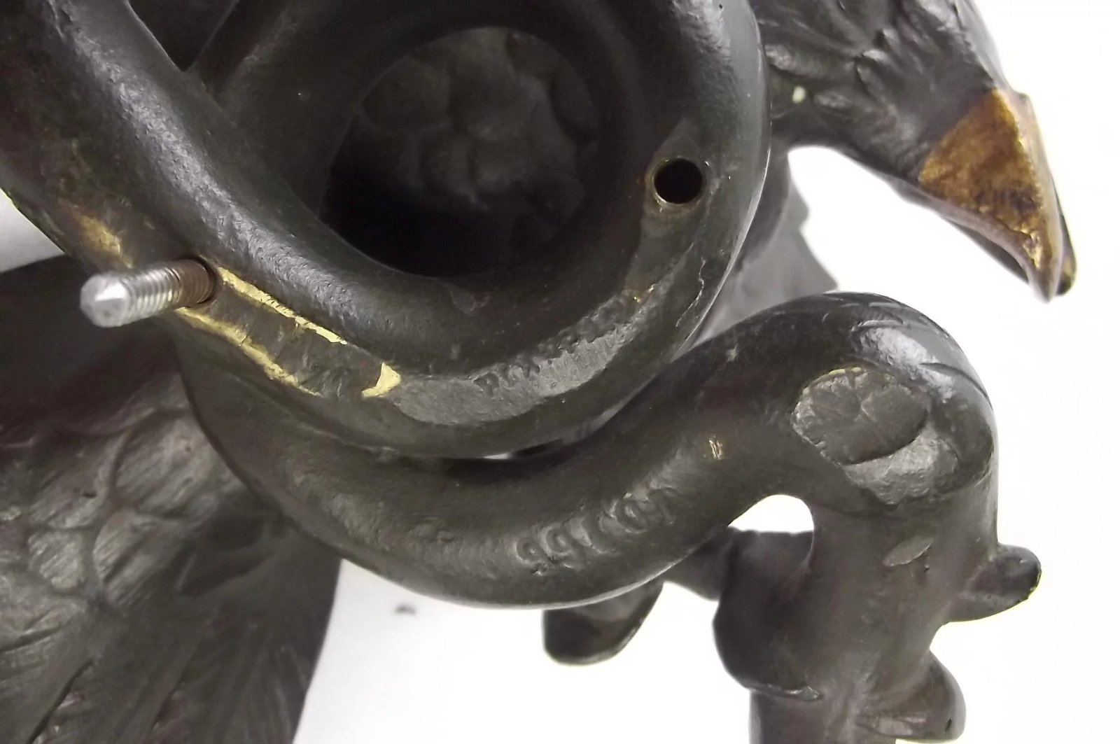 Late Victorian Antoine-Louis Barye Style Bronze Eagle & Snake Sculpture - Image 5