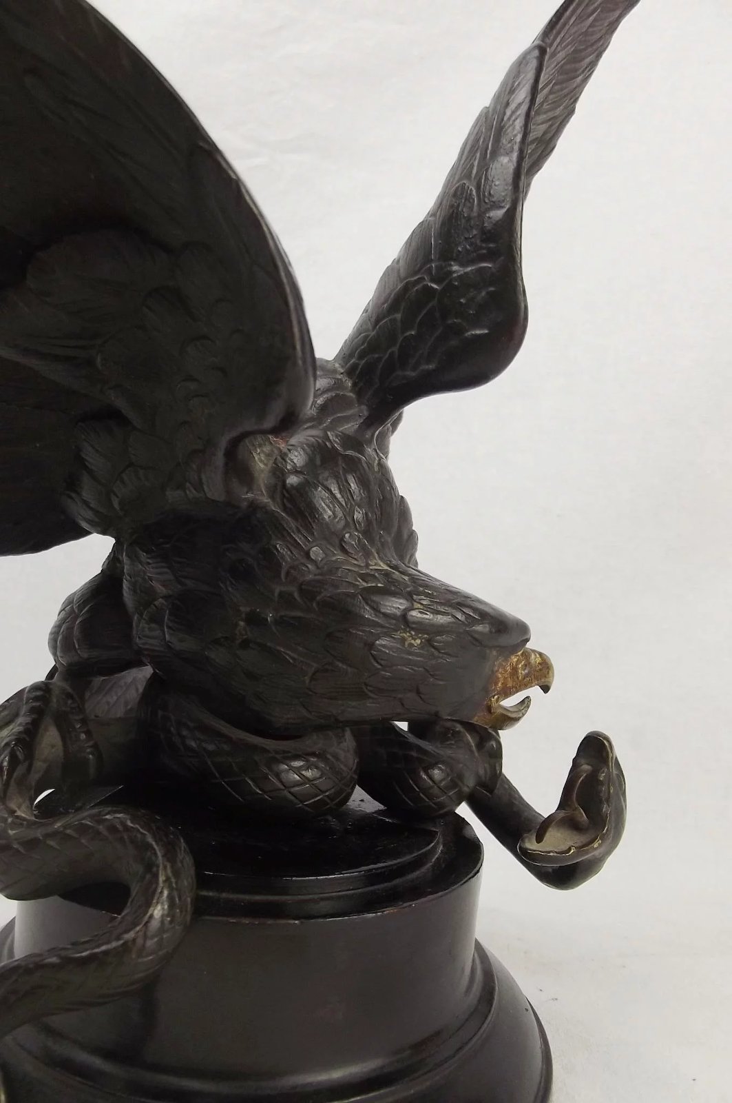 Late Victorian Antoine-Louis Barye Style Bronze Eagle & Snake Sculpture - Image 7