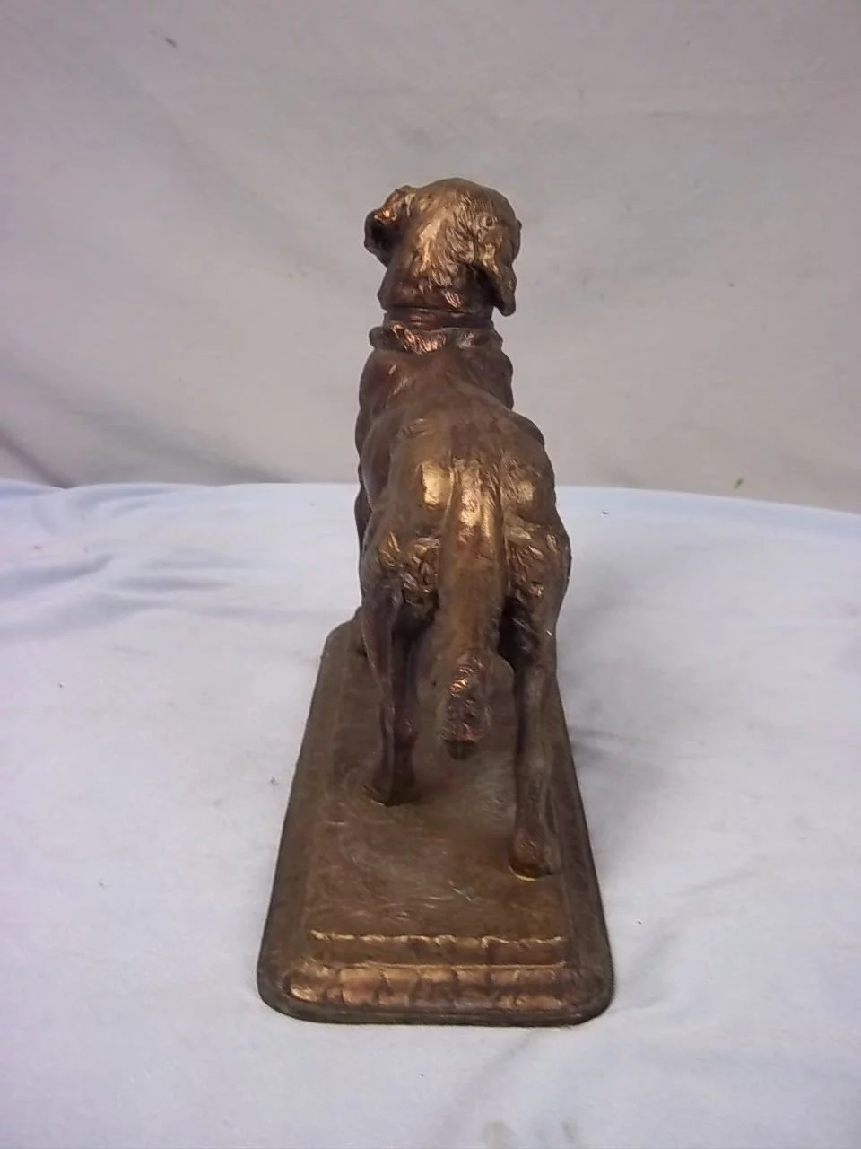 Late Victorian Gold Finish Spelter Figure of a Standing Hound - Image 4