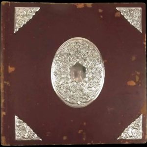 Late Victorian Unused Antique Photo Album With Silver Decor