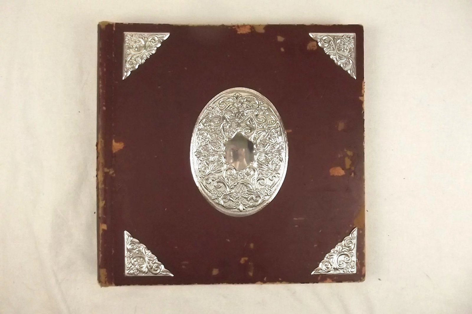Late Victorian Unused Antique Photo Album With Silver Decor - Image 2